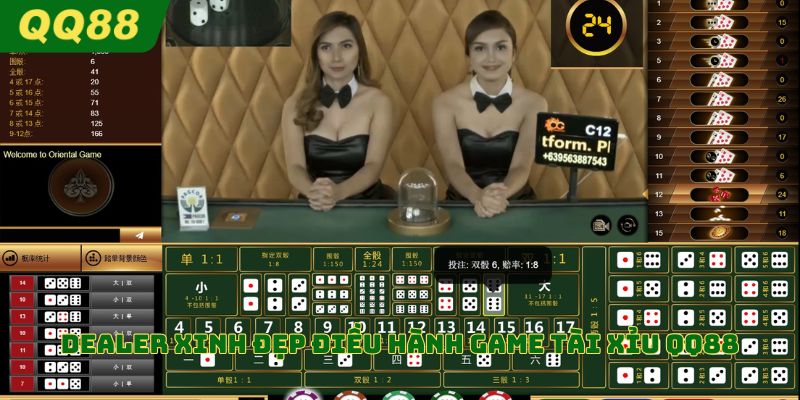 Dealer xinh đẹp điều hành game tài xỉu QQ88